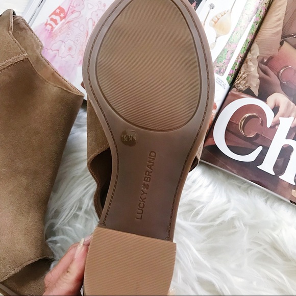 Lucky Brand Keight Suede Open Toe Bootie Sandal ✨ - Picture 4 of 7